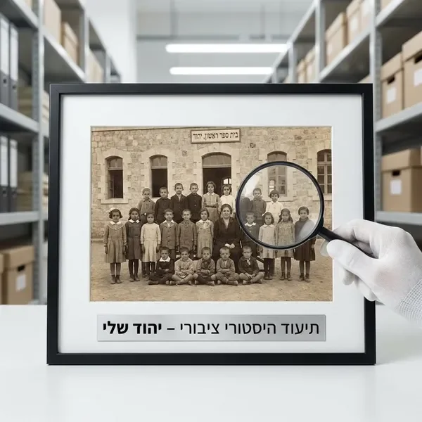 בית הספר הראשון ביהוד עם תלמידים ומורים